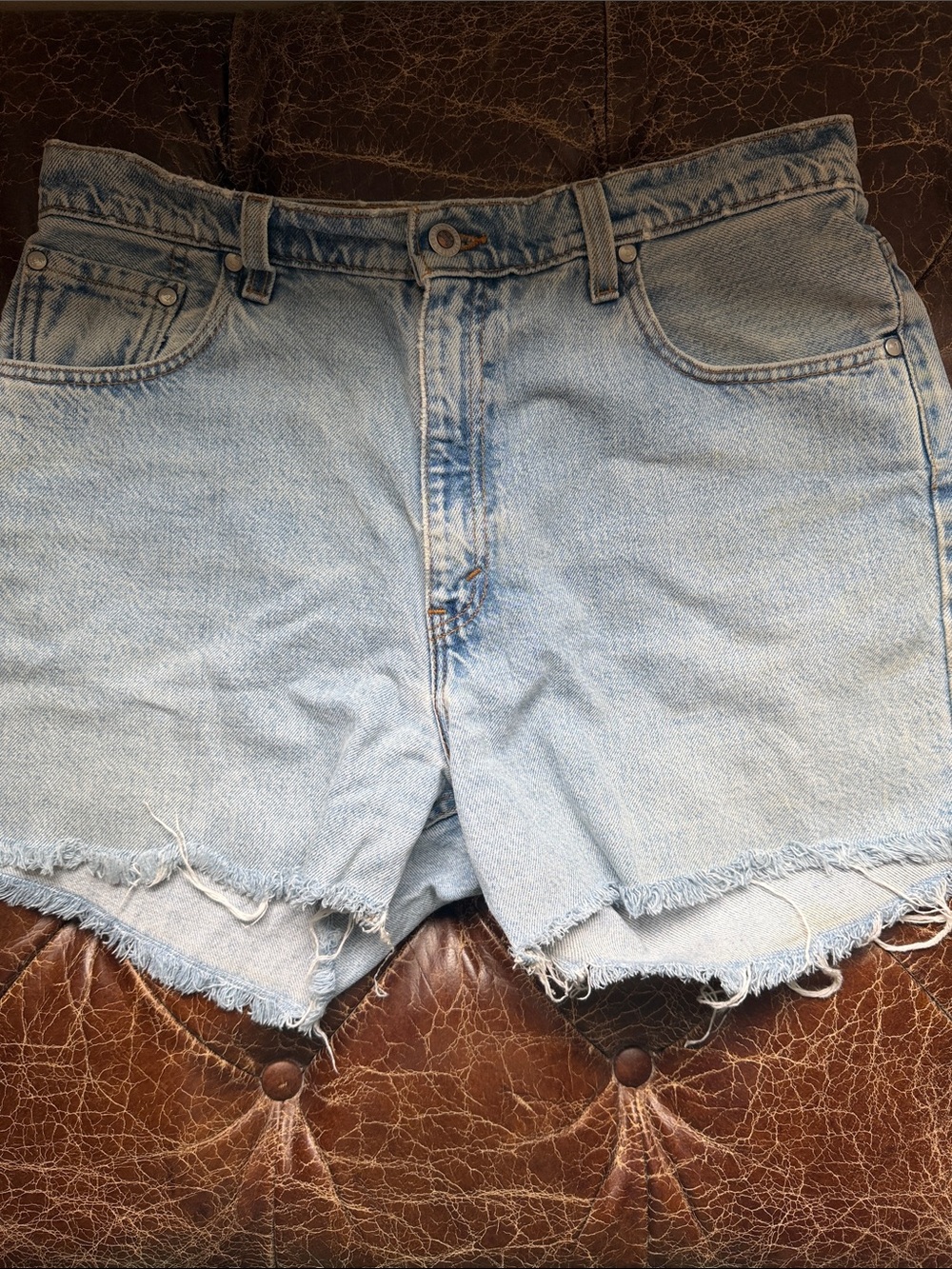 Vintage SilverTab Levi's Light Blue Denim Cutoff Shorts with Frayed Hem